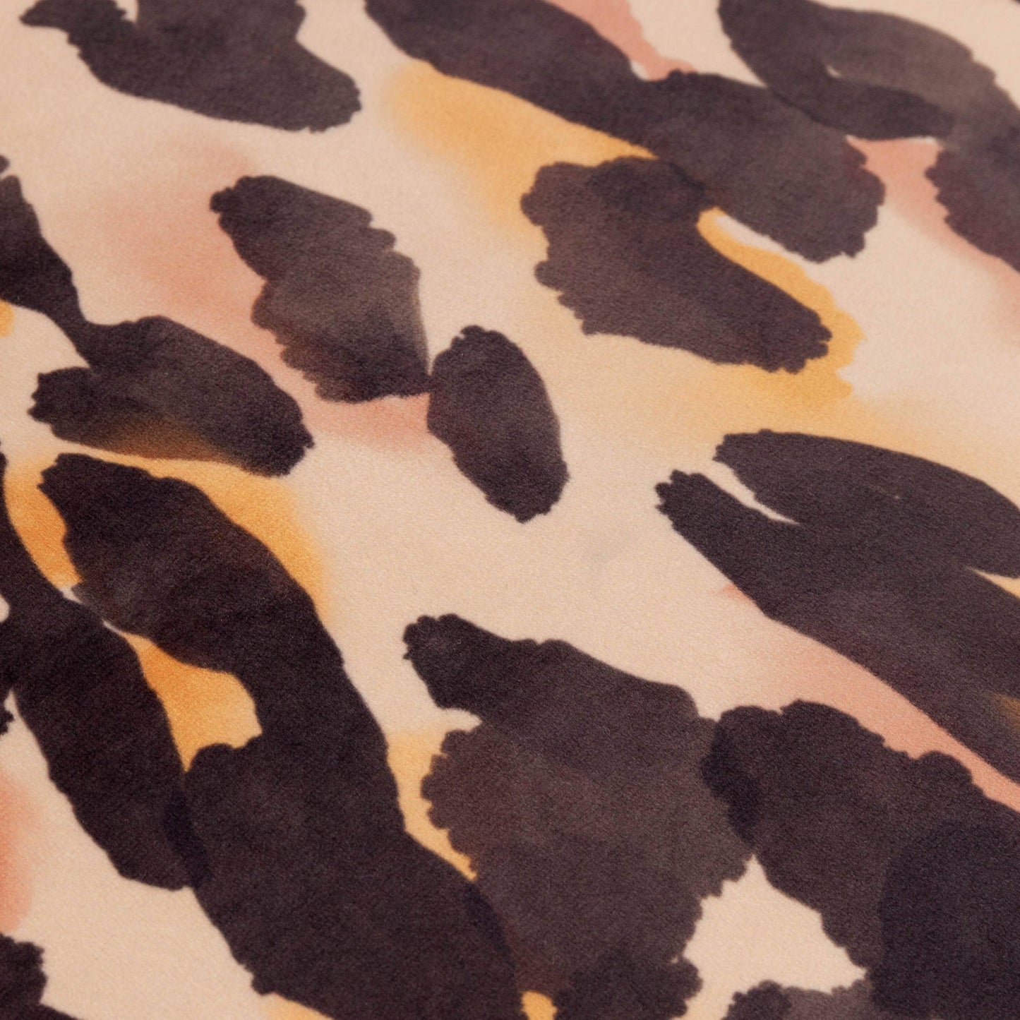 Leopard Printed Velvet Ruffle Cushion Multi: Multi / Feather Filled / 45 x 45cm