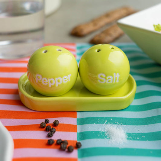 Helio Ferretti Lime Salt & Pepper Set on Tray