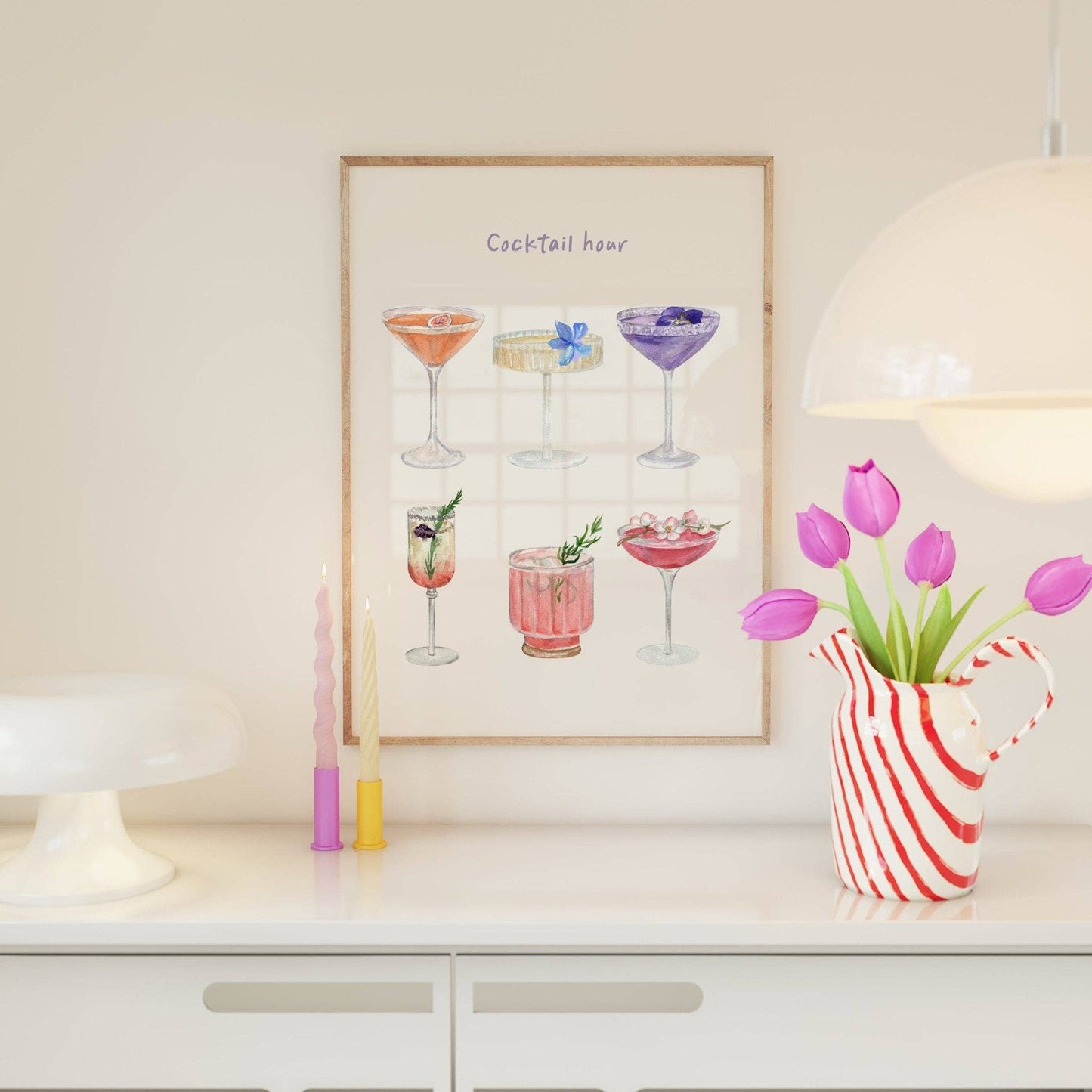 Cocktail Hour Aesthetic Print: A4