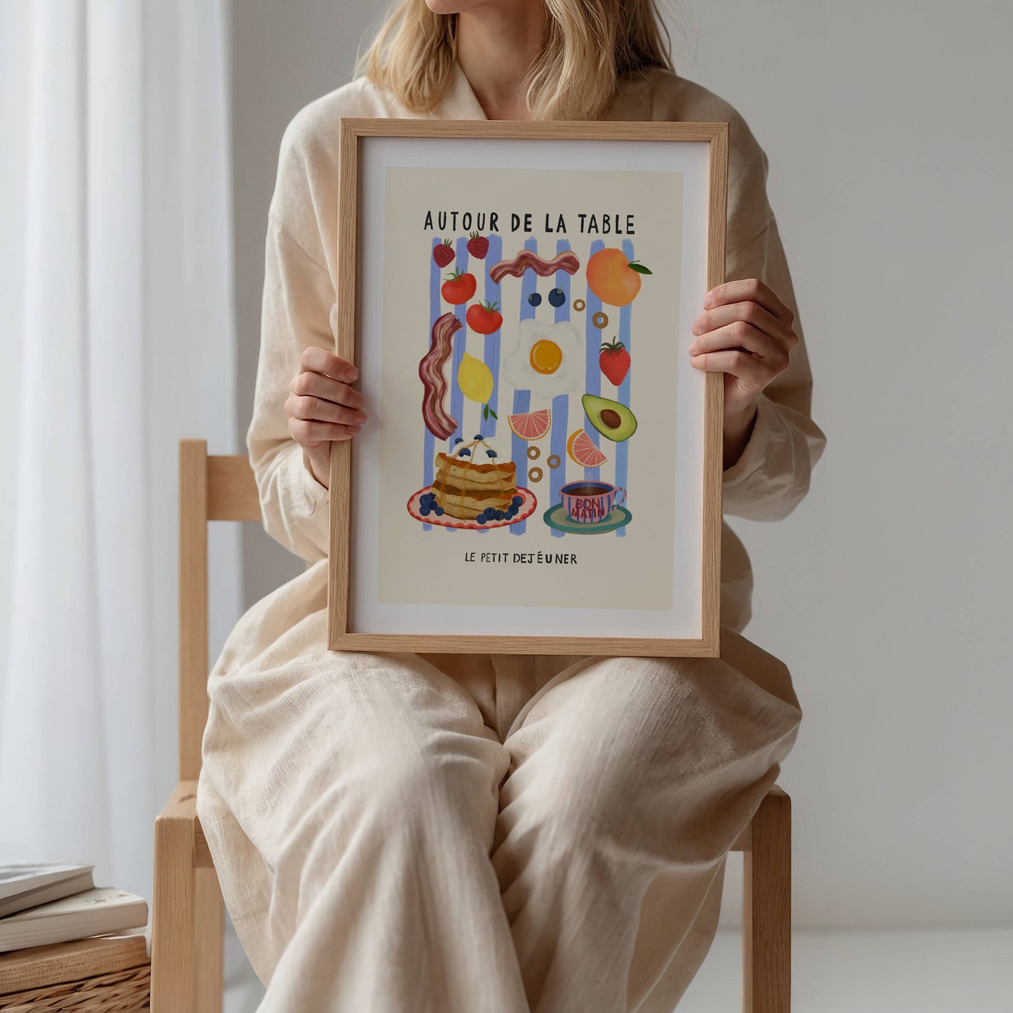 Around The Table, Kitchen Art Print, Colourful Art, Fun Art: A4
