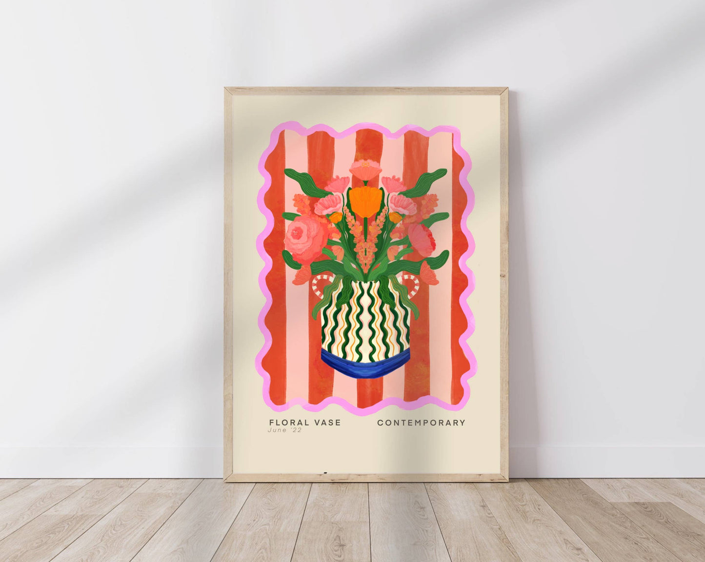 Vase Art Print, Colourful Art Print, Hand Drawn Art, Quirky: A3