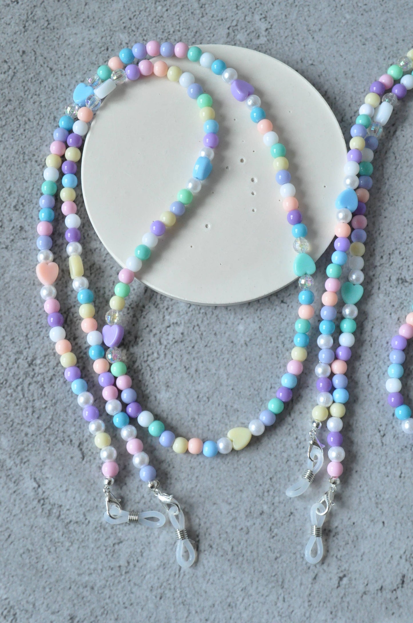 Pastel Bead Sunglasses Chain & Holder