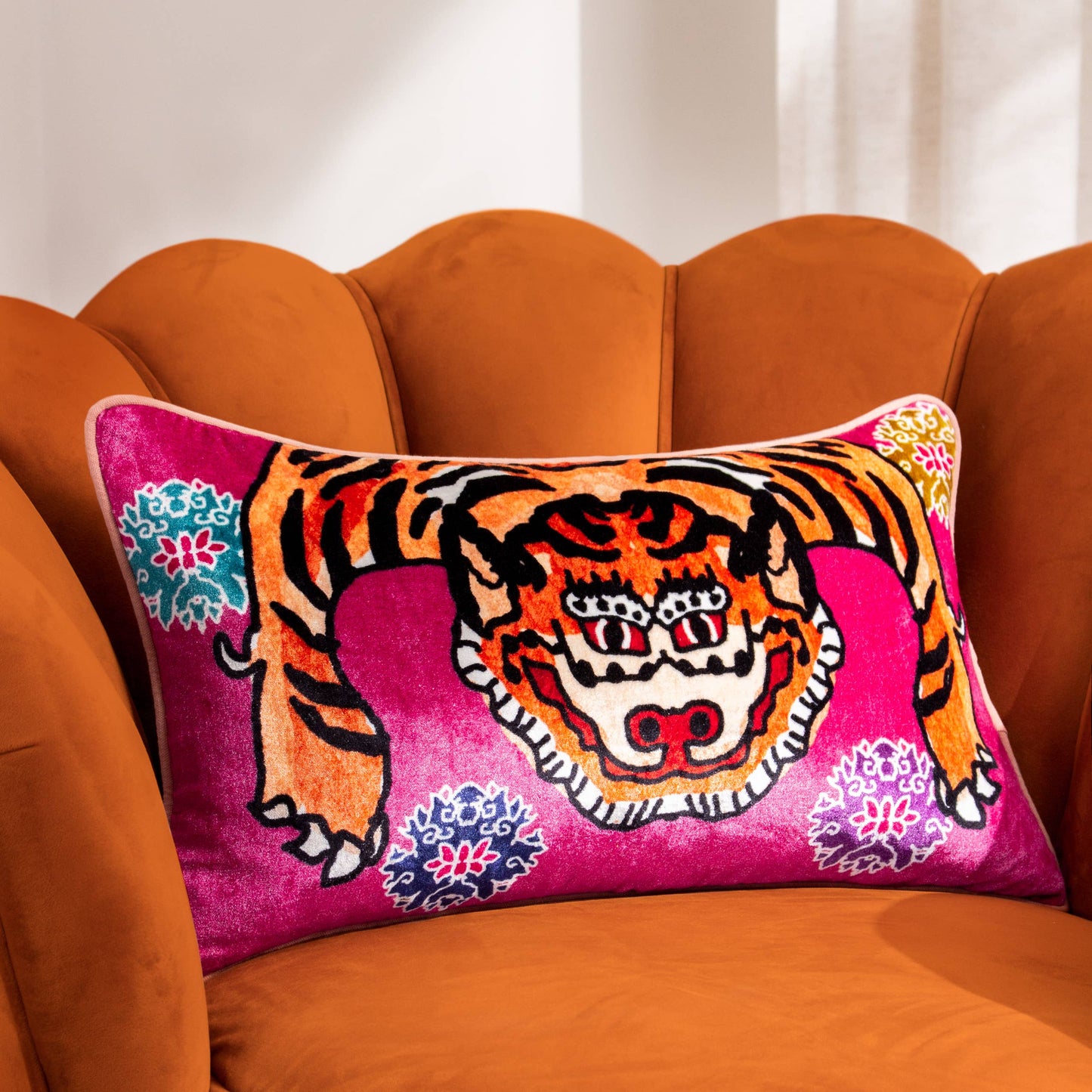 Year Of The Tiger Cushion Pink: Pink / Feather Filled / 30 x 50cm
