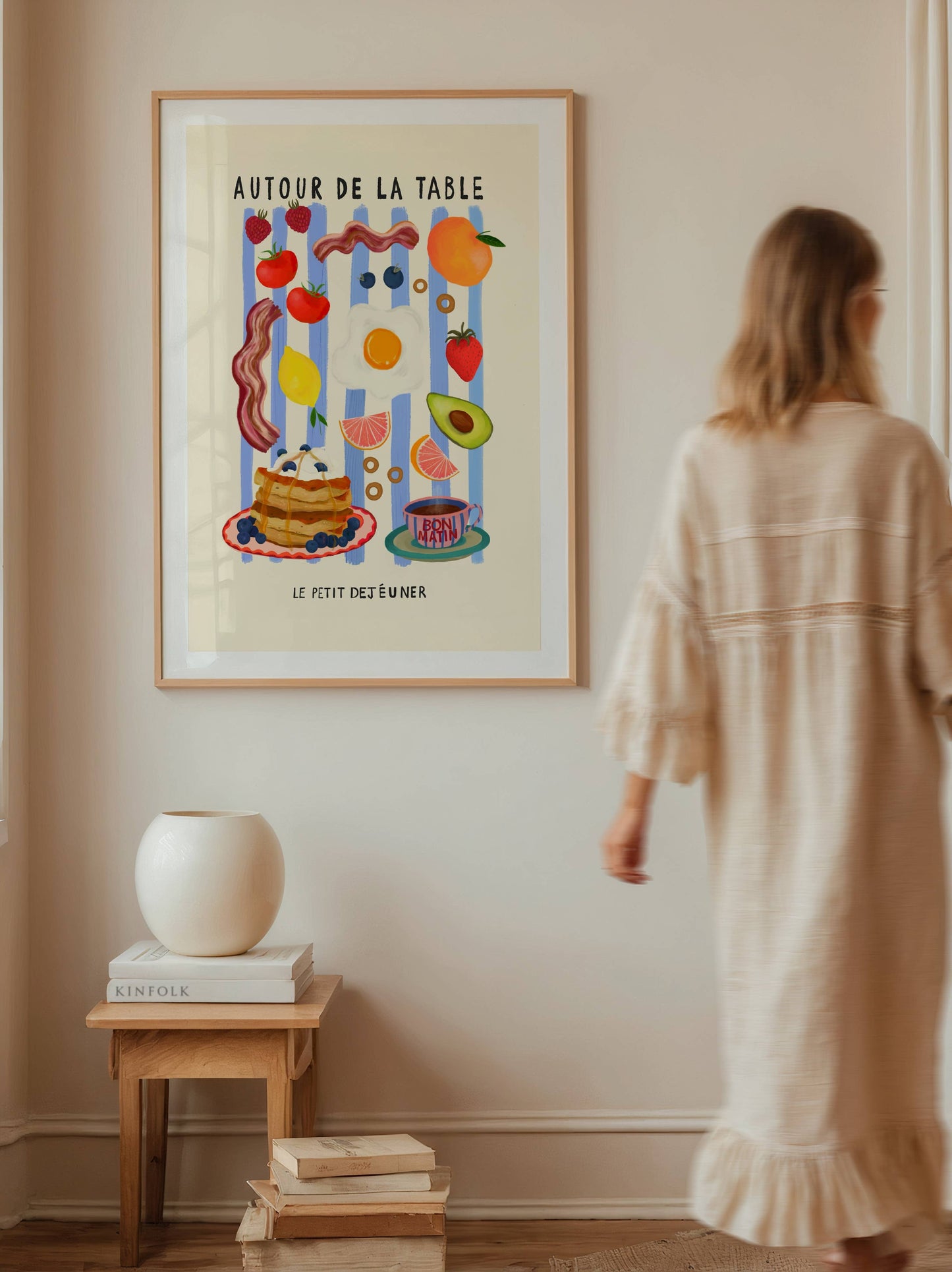 Around The Table, Kitchen Art Print, Colourful Art, Fun Art: A3