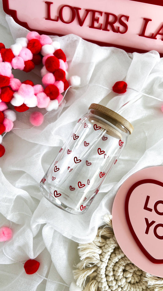 Baby Hearts Glass Can