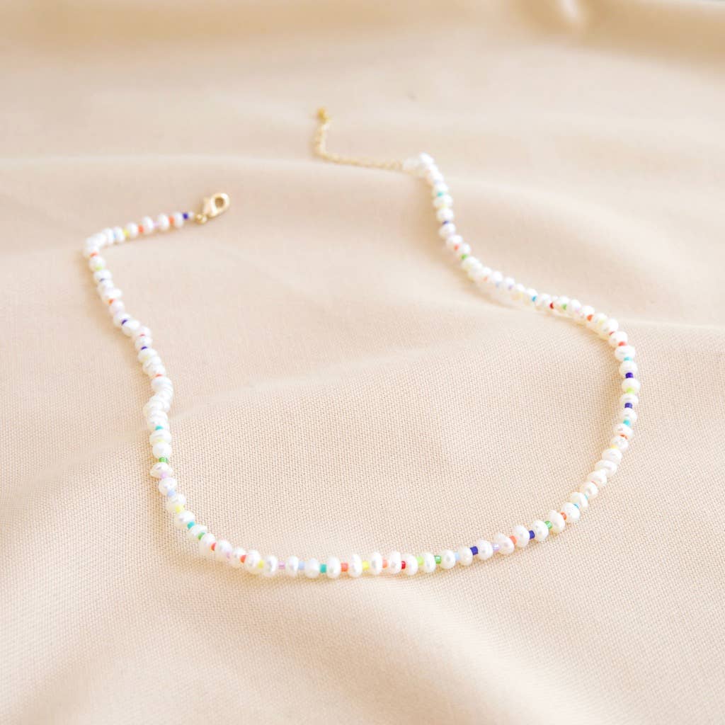 Pearl with Myuki Beads Clasp Necklace