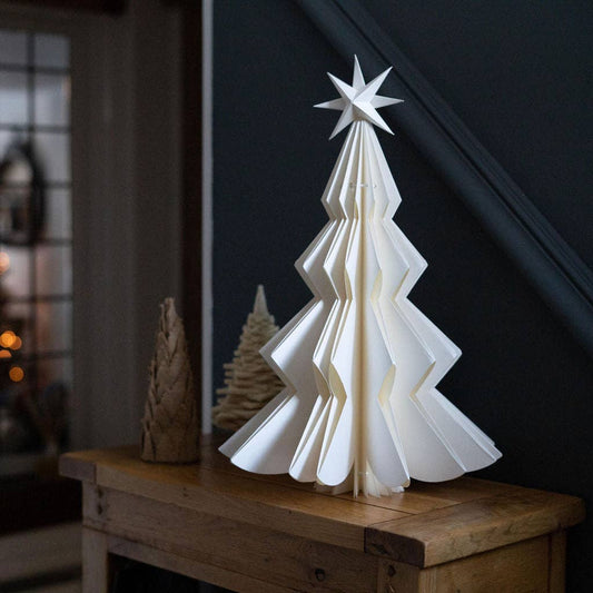 Freestanding Medium White Paper Christmas Tree Ornament