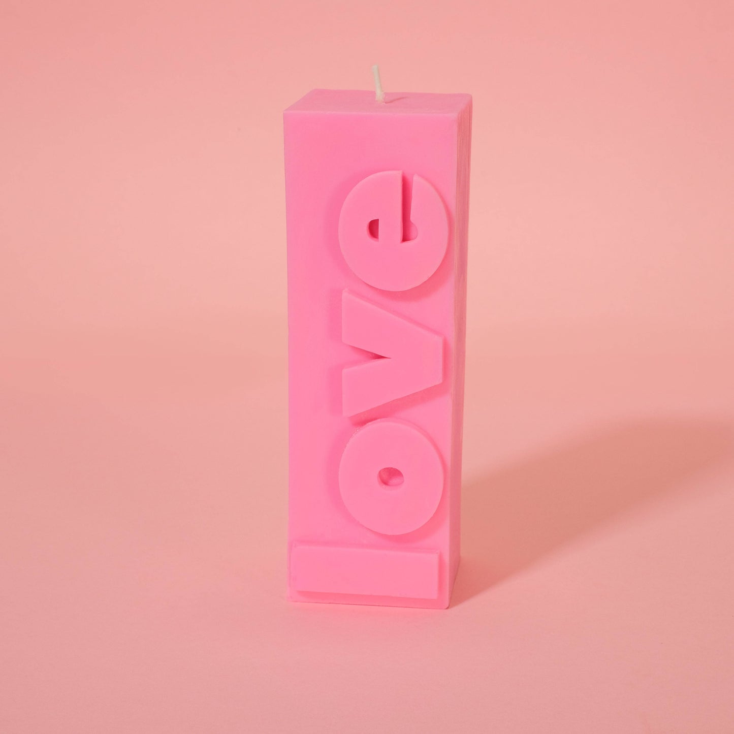 LOVE Slogan Block Pillar Candle