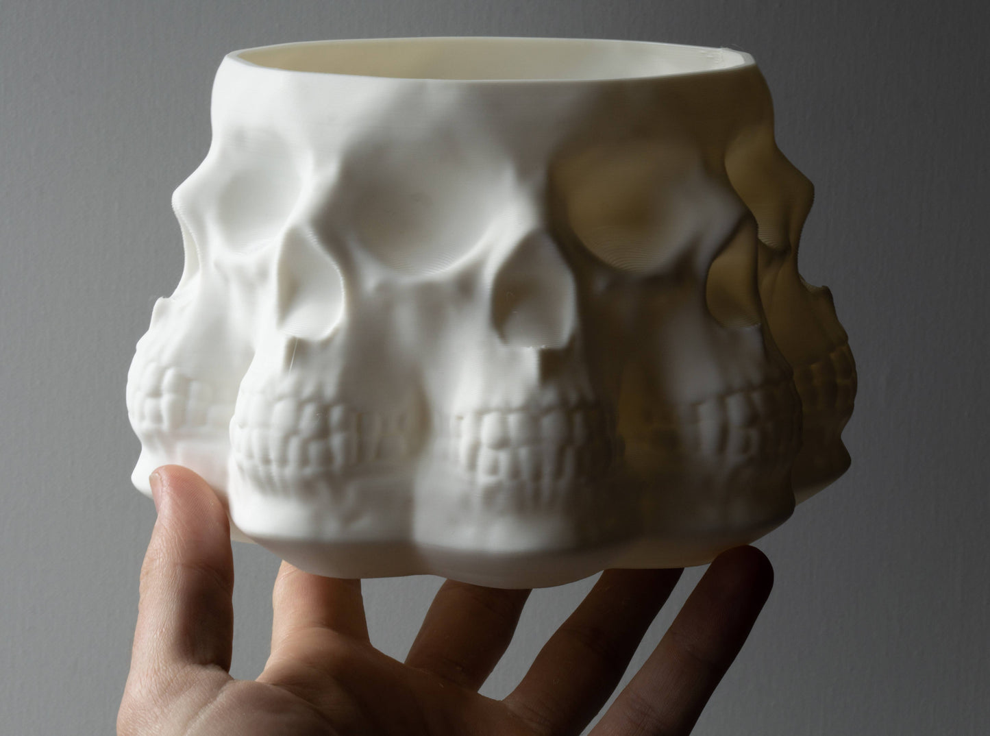 Multi-Skull Planter, Plant Pot -3D Printed Plastic-White