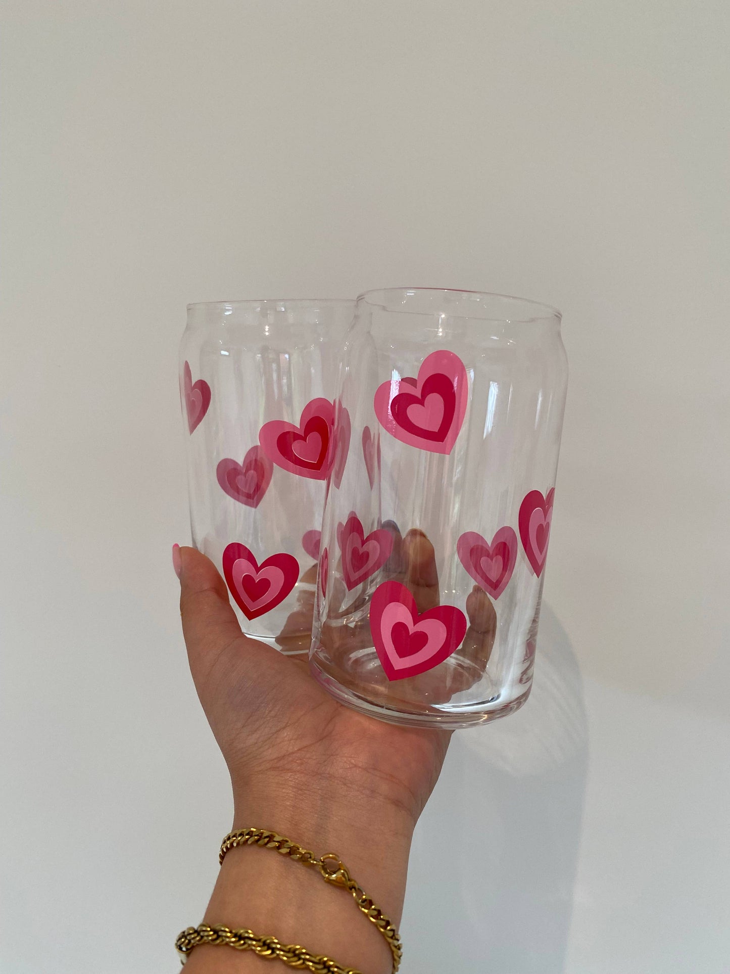 Groovy Hearts Can Glass Cup
