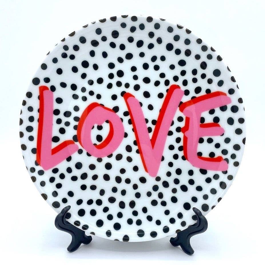 8 Inch Plate, Love Polka Dot by the 13 Prints