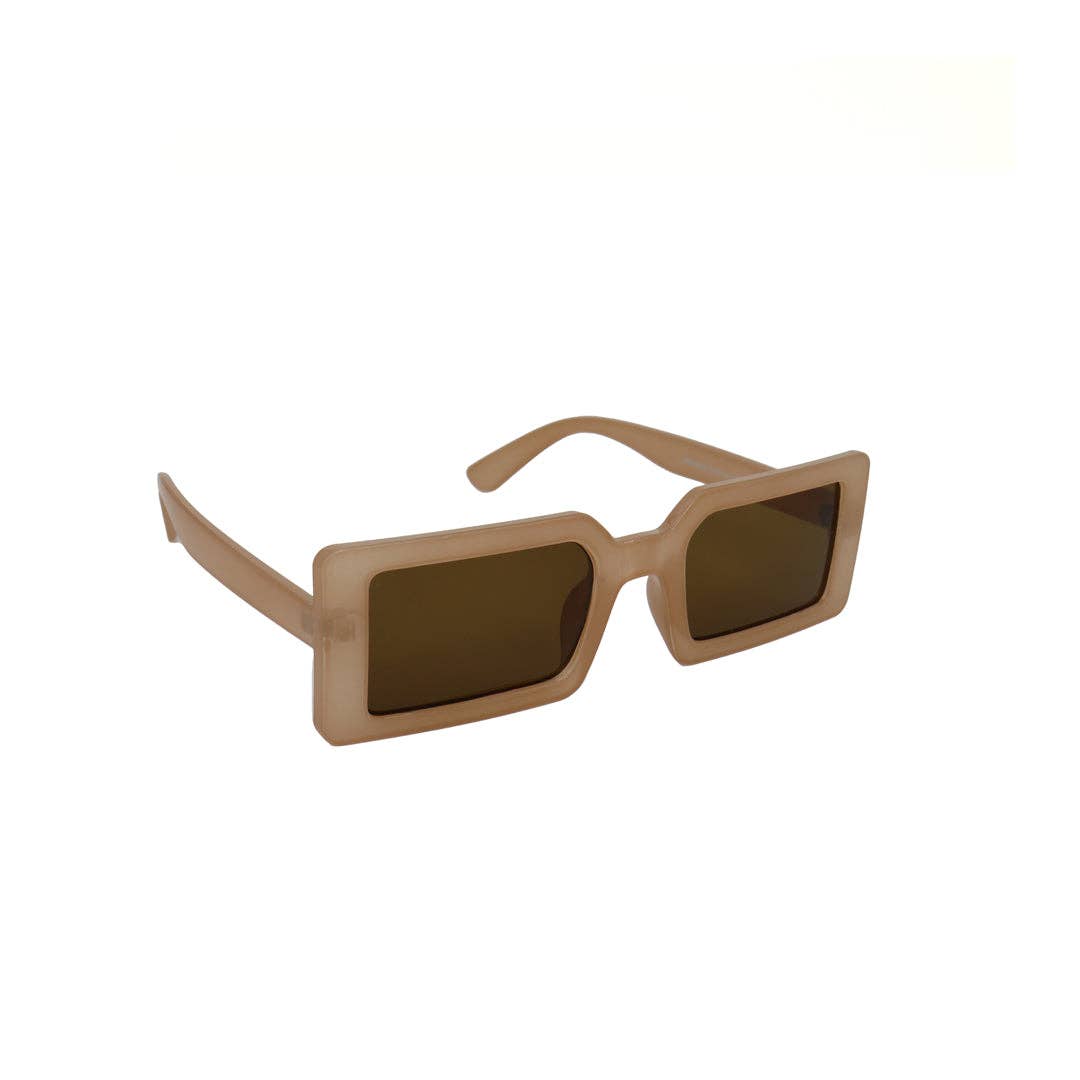 Chunky Rectangle Sunglasses in Brown