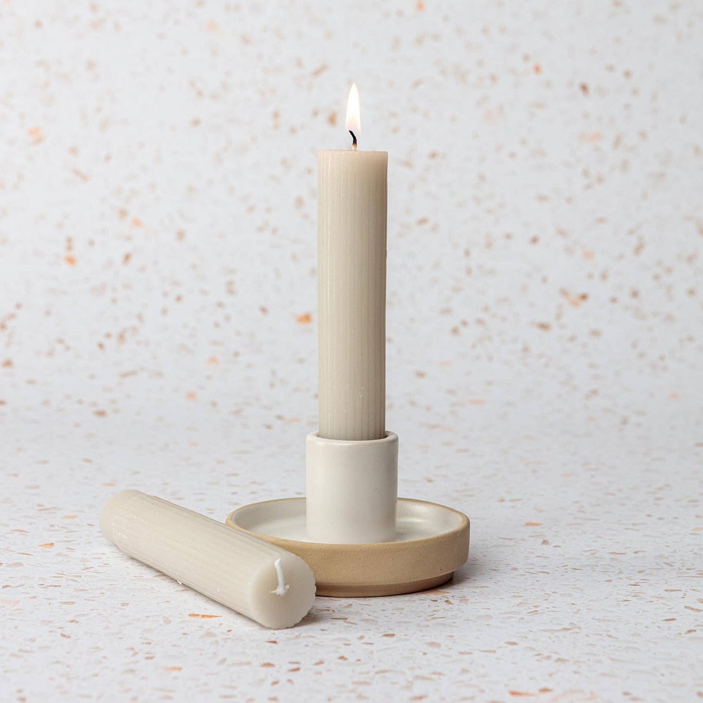 Celio Tapered Candles in Stone