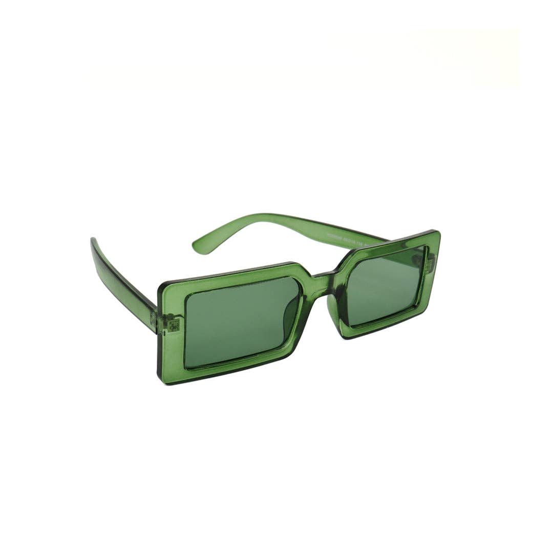 Chunky Rectangle Sunglasses in Green