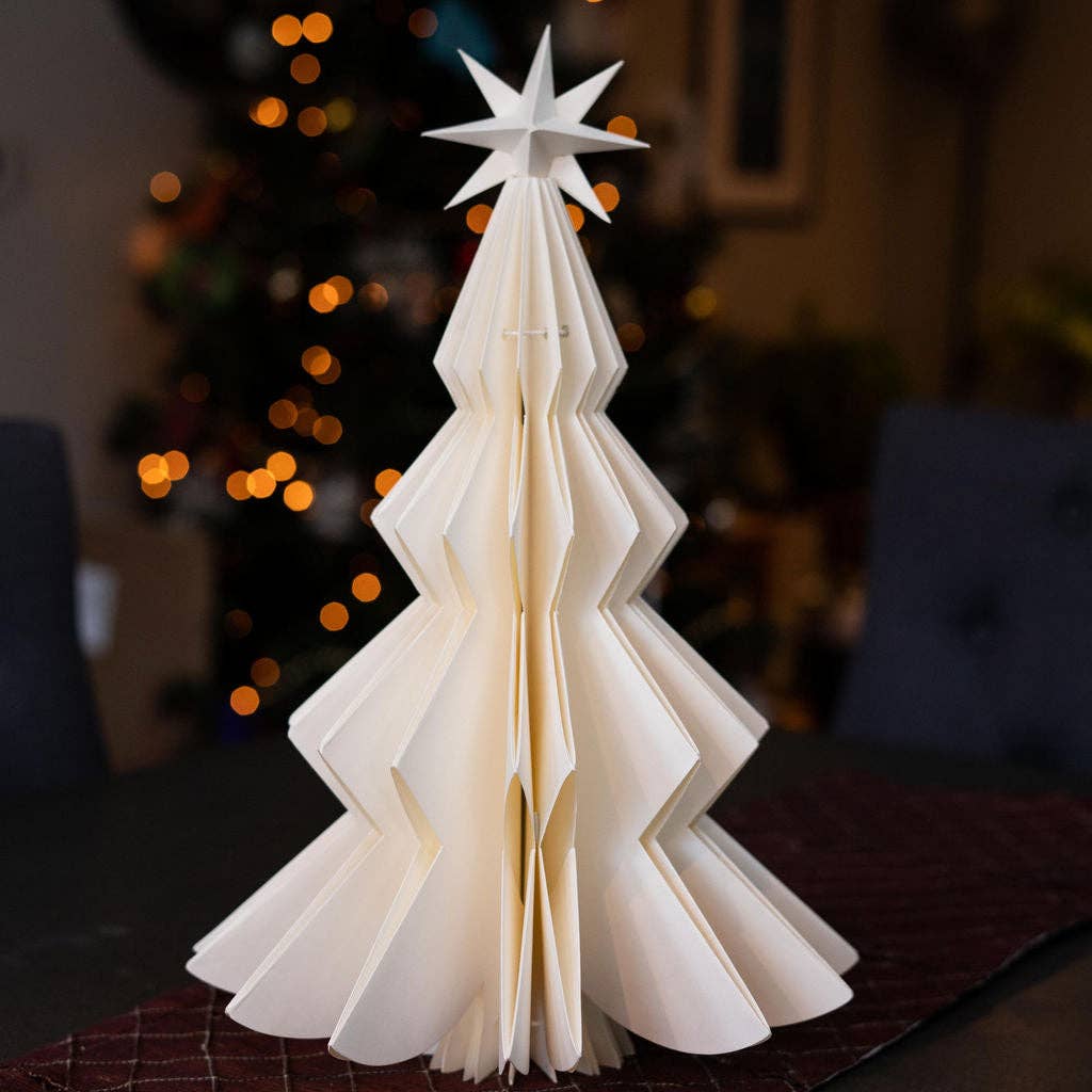 Large White Paper Christmas Tree Table Decoration Ornament