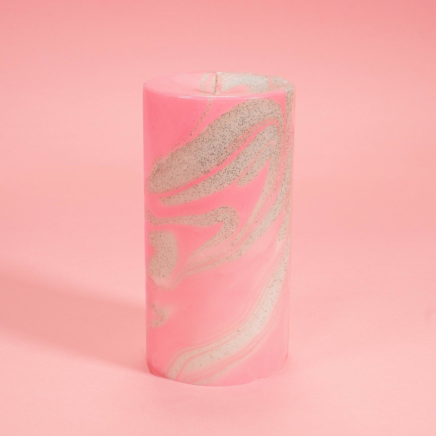All That Glitters Marble Pillar Candle
