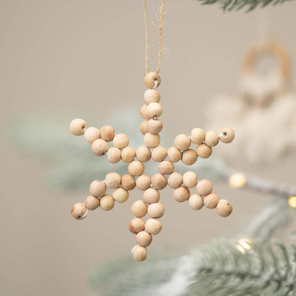 Robles Wooden Beaded Hanging Christmas Decoration
