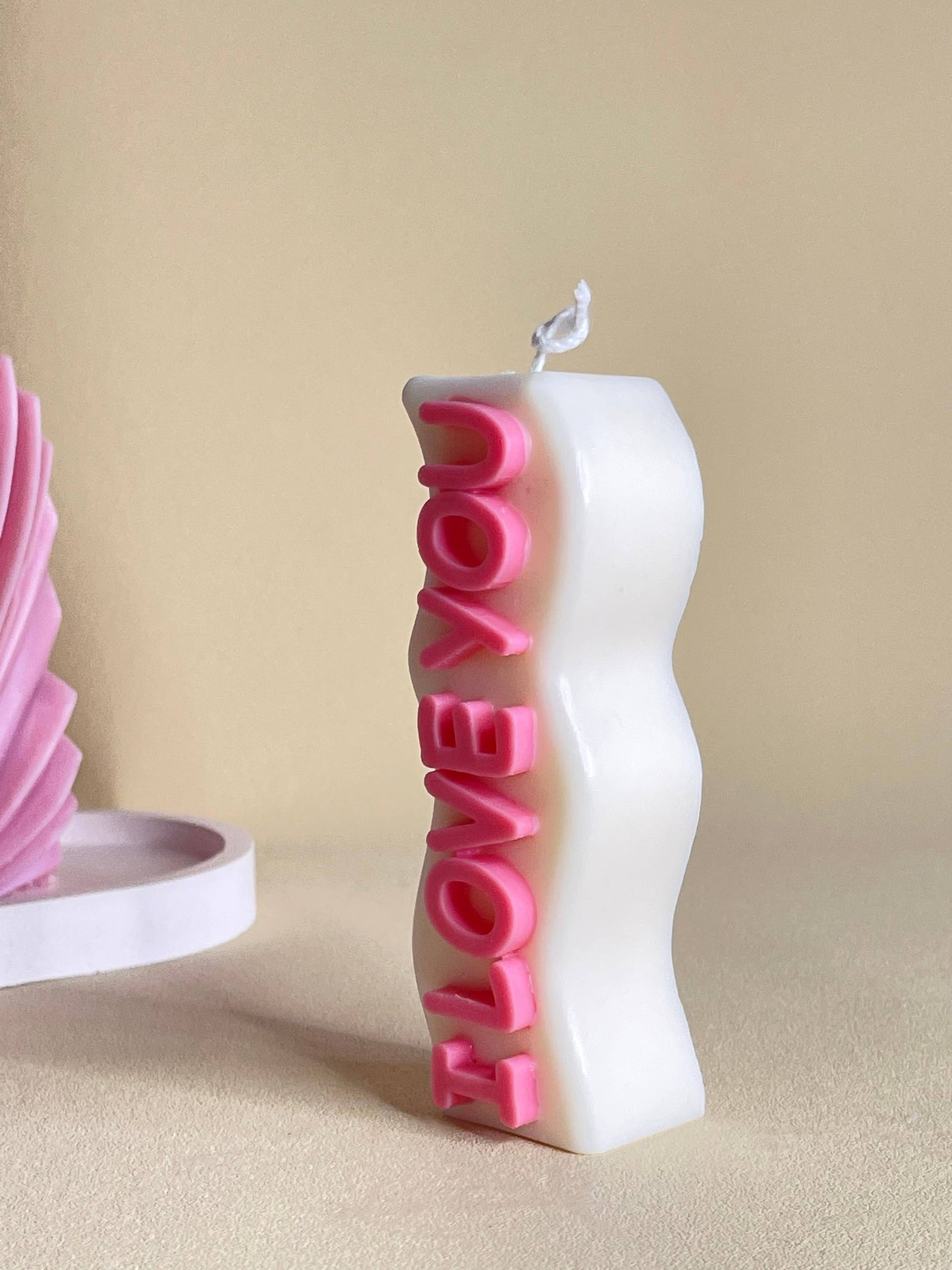 Luxury “I love you” Pillar Candle - candle with words